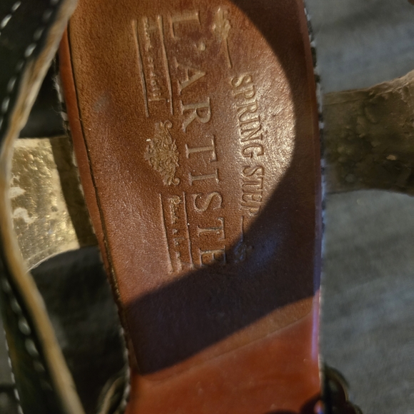 L'Artiste Spring Step Jive Leather Platform Heel Sandals Size 38, US 7.5-8 - Picture 7 of 7